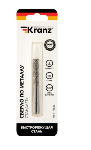 Сверло по металлу 3.0x61x33мм P6M5 Стандарт+(2шт) //KRANZ