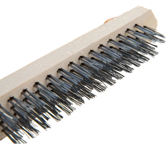 Щетка металлическая 4-рядная, дер. ручка SANTOOL