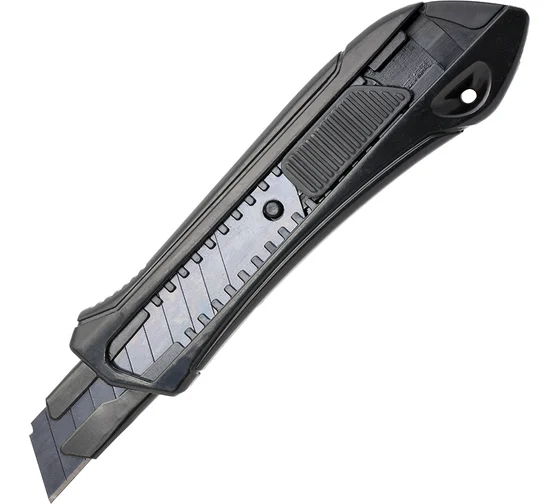 Нож 18мм выдвижн. лезвие металлич.направляющ. Krotec