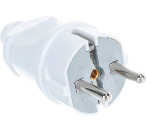 Вилка прямая с/з 16А белая 250В UNIVersal