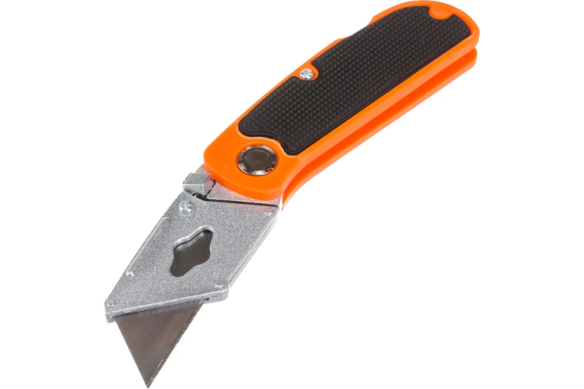 Нож 19мм трапециев.лезвие, складной+ 5 лезв.// Sparta