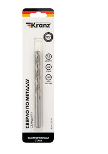 Сверло по металлу 7,5x109x69мм P6M5 Стандарт+ //KRANZ