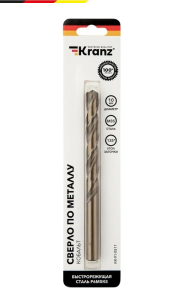 Сверло Кобальт по мет. 10х133х87мм HSS-Co P6M5K5 //KRANZ