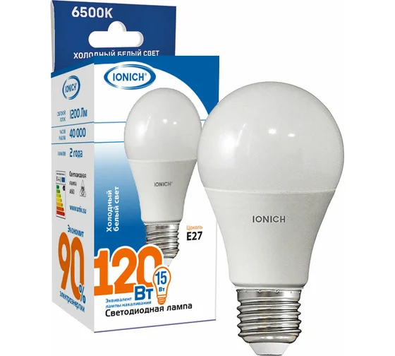 Лампа светодиодная A65 25Вт 6500К E27 IONICH