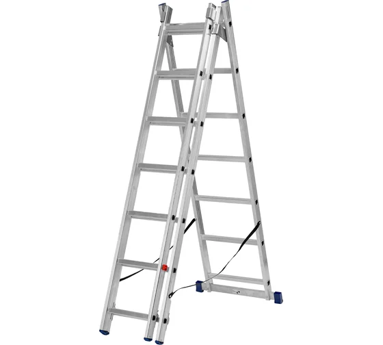 Лестница 3 секции 7 ступеней алюмин// Сибртех