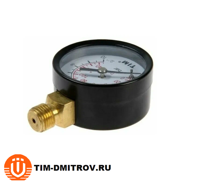Манометр 1/4" 10 бар радиальный TIM