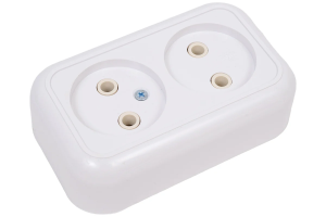 Розетка двойная накладная РА10-382 "Валентина" ВОС