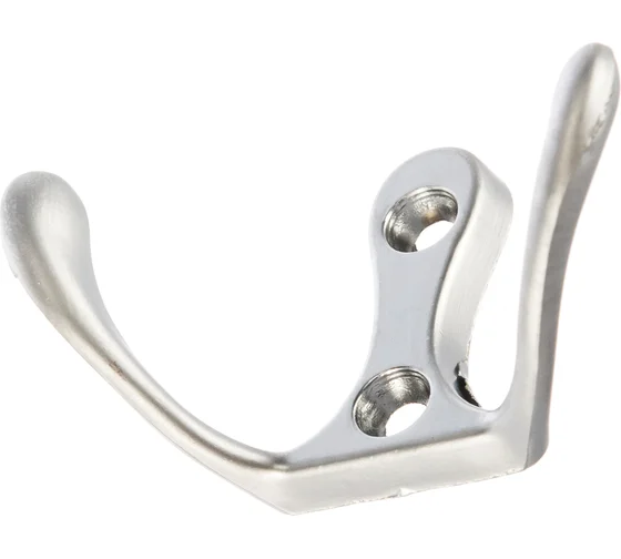 Крючок мебельный 04.11.07 "Двойной" малый (серебро)