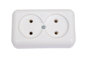 Розетка двойная накладная РА10-009 белая Ливны